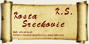 Kosta Srećković vizit kartica